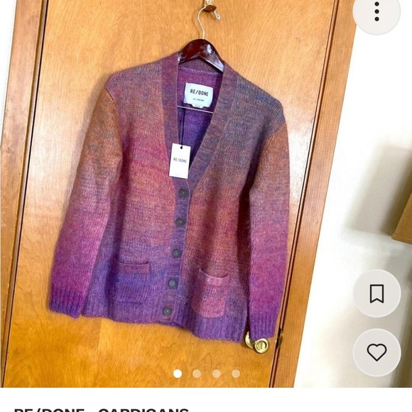 RE/DONE 90s oversized cardigan spacedye size XS - Picture 3 of 5